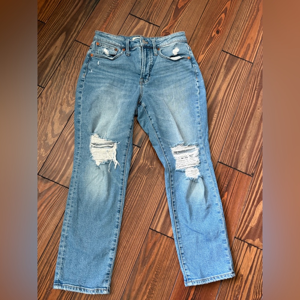 Madewell Light Blue Distressed Boyfriend Jeans The Curvy Perfect Vintage Jean